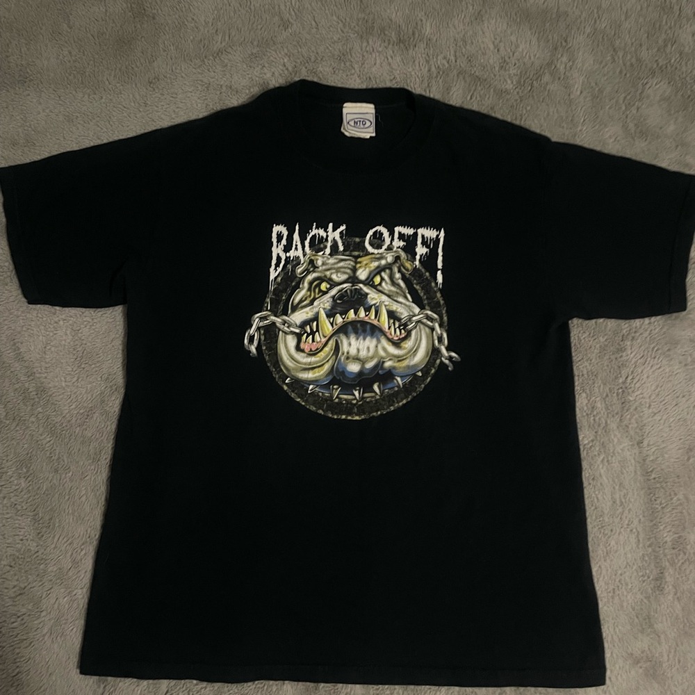 Vintage Black Graphic Tee - Back Off Design